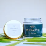 Vanavayu Vanilla soy wax candle in glass jar with gold lid